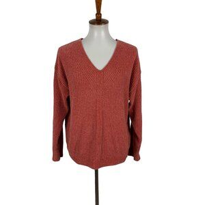 Mavi Pink V Neck Sweater Small Lightweight Soft Feminine Casual